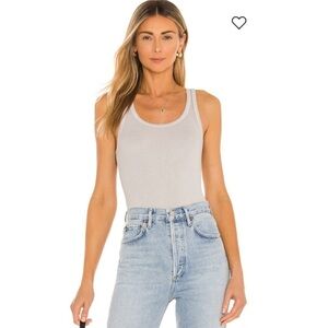 Agolde Revolve Mauve Sutton V Ribbed Bodysuit | Large